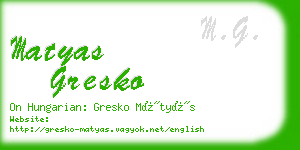 matyas gresko business card